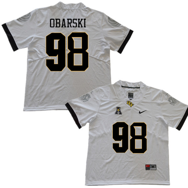 Men #98 Daniel Obarski UCF Knights College Football Jerseys Sale-White